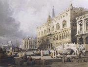 Samuel Prout The Doge s Palace and the Grand Canal,Venice (mk47) Sweden oil painting reproduction
